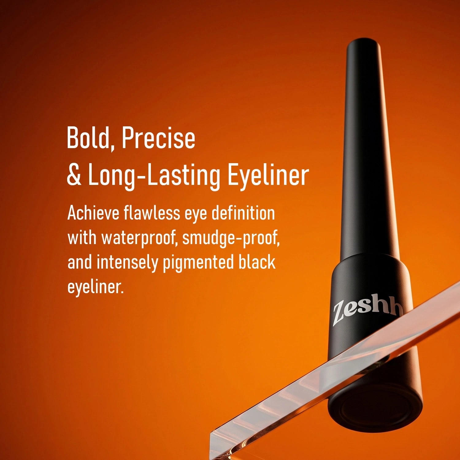 Zeshh Black Liquid Eyeliner – Waterproof, Smudge-Proof, Quick Drying & Long Lasting | Intense Black Finish | 6ml