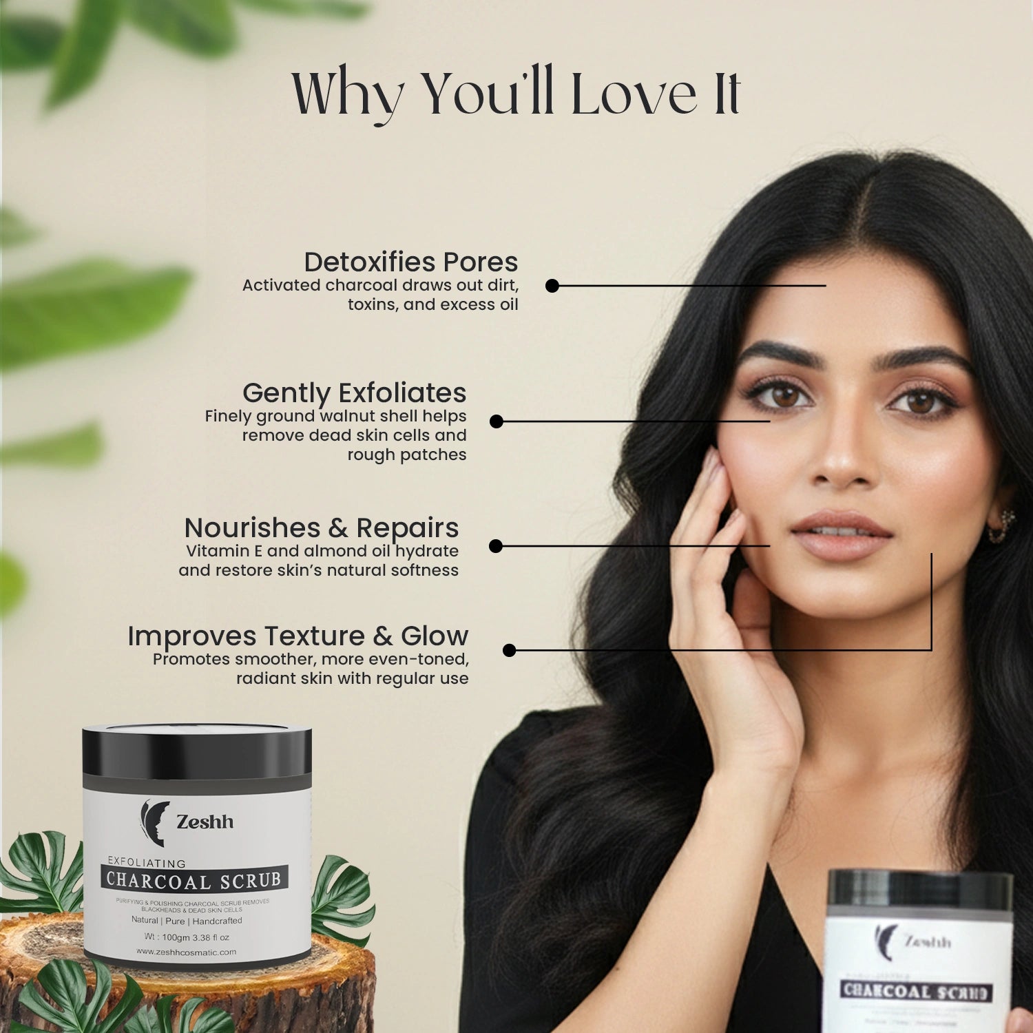 Exfoliating Charcoal Scrub – Remove Dead Skin & Blackheads