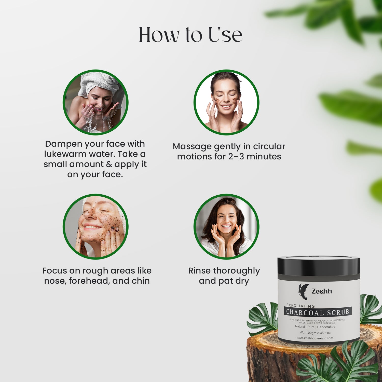 Exfoliating Charcoal Scrub – Remove Dead Skin & Blackheads