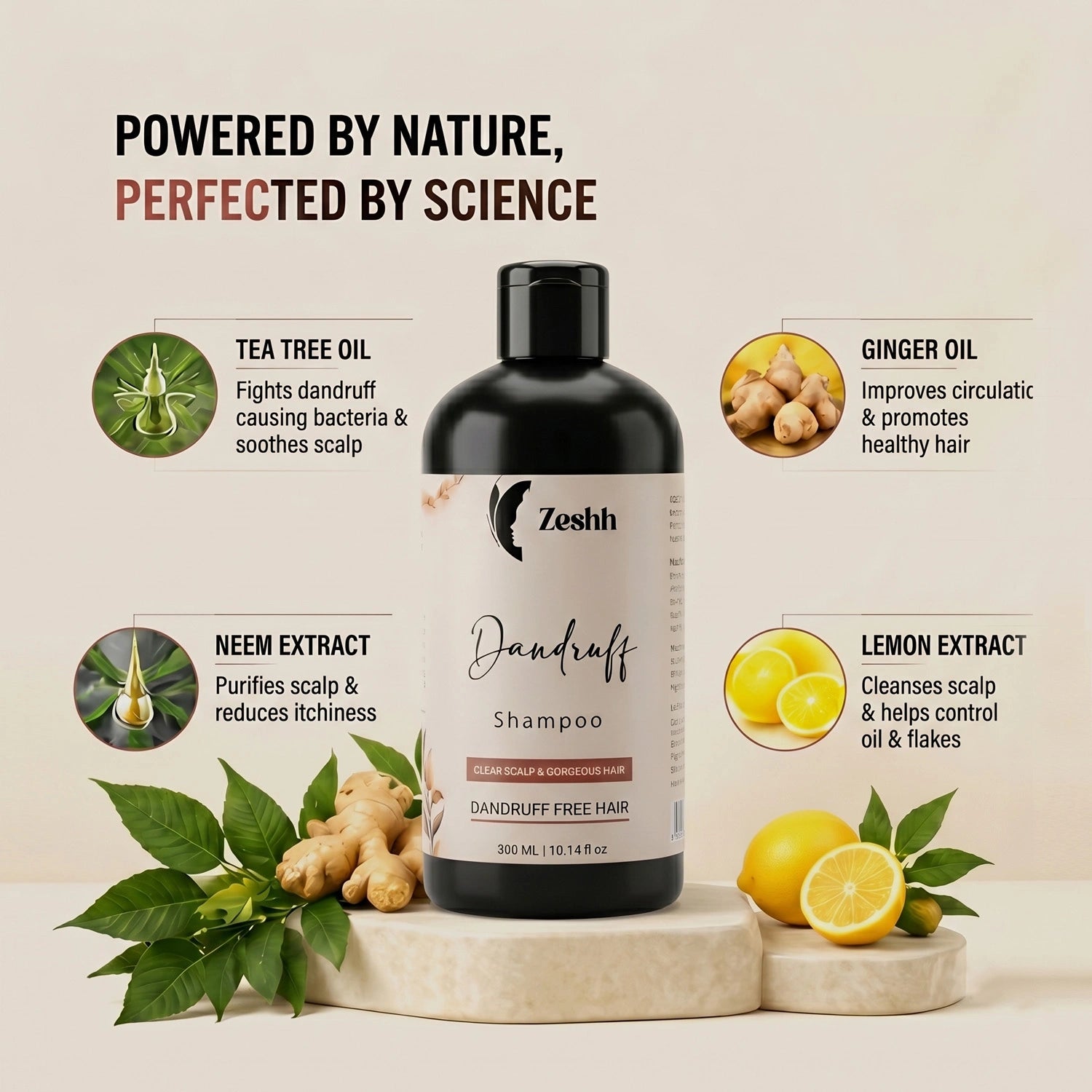Dandruff Shampoo for Men & Women | Controls Flakes & Soothes Itchy Scalp | Deep Cleansing & Scalp Nourishing Formula for Healthy Hair | Suitable for All Hair Types | Sulphate & Paraben Free