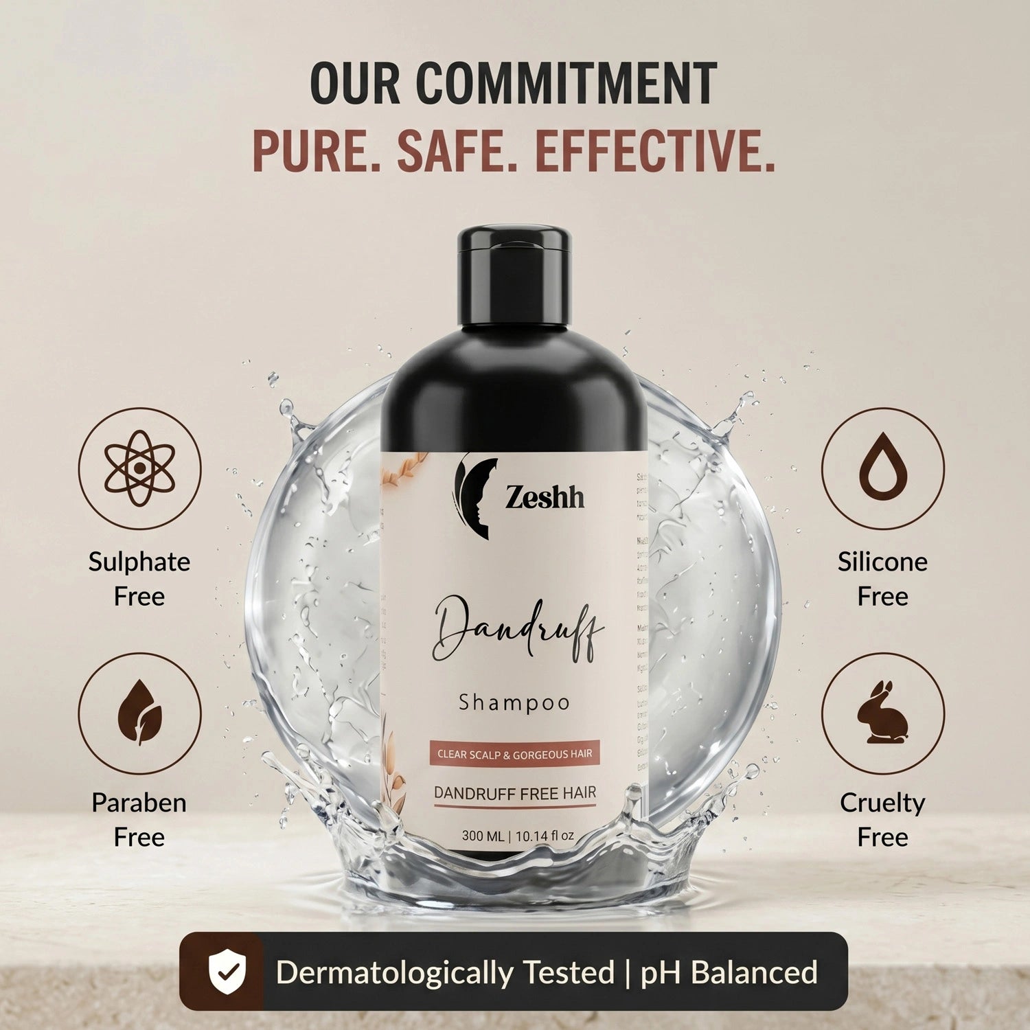 Dandruff Shampoo for Men & Women | Controls Flakes & Soothes Itchy Scalp | Deep Cleansing & Scalp Nourishing Formula for Healthy Hair | Suitable for All Hair Types | Sulphate & Paraben Free