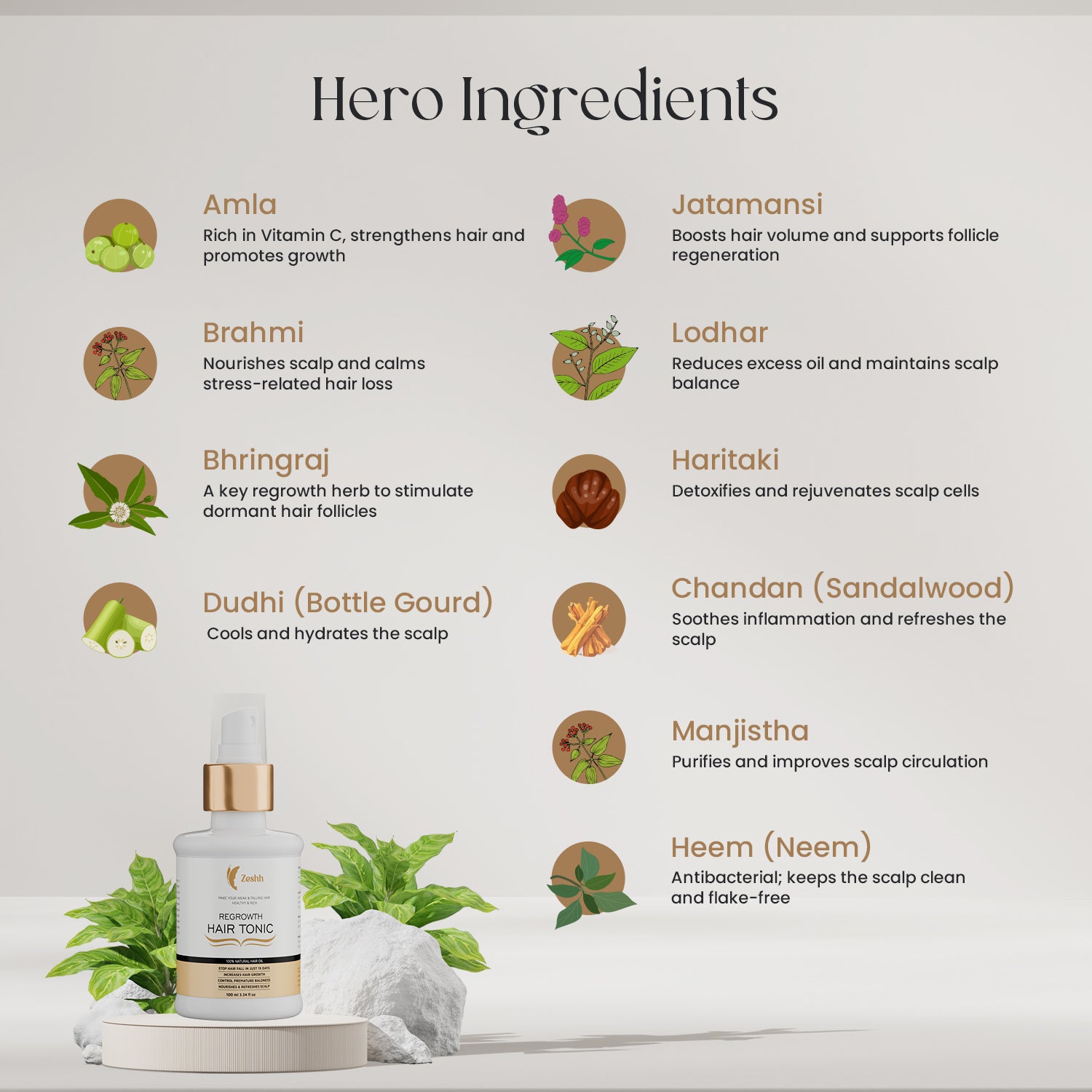 Regrowth Hair Tonic | Stimulates Hair Growth & Reduces Hair Fall Naturally