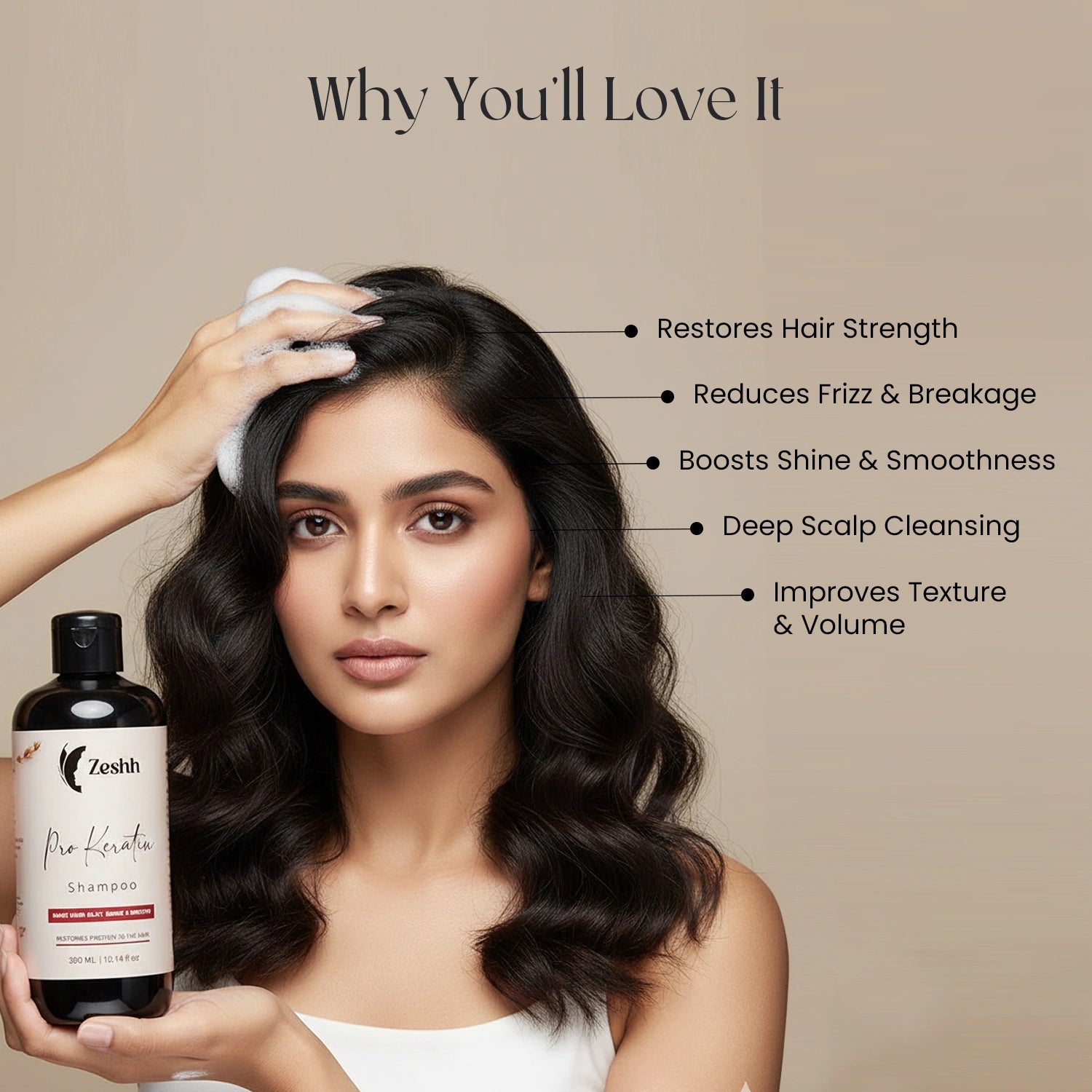 Zeshh Pro Keratin Shampoo | Strengthen, Smooth & Shine Naturally