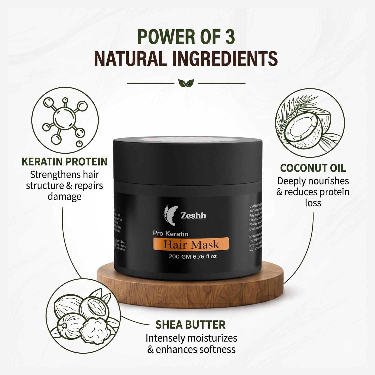 Pro Keratin Hair Mask for Men & Women | Deep Nourishing Hair Mask with Keratin & Shea Butter | Smooth, Strong & Frizz-Free Hair | Repairs Dry & Damaged Hair | Suitable for All Hair Types | 200g