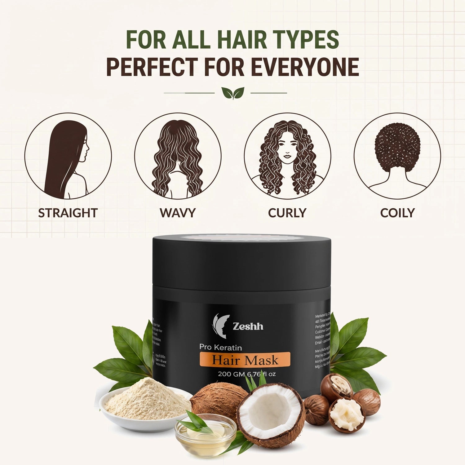 Pro Keratin Hair Mask for Men & Women | Deep Nourishing Hair Mask with Keratin & Shea Butter | Smooth, Strong & Frizz-Free Hair | Repairs Dry & Damaged Hair | Suitable for All Hair Types | 200g