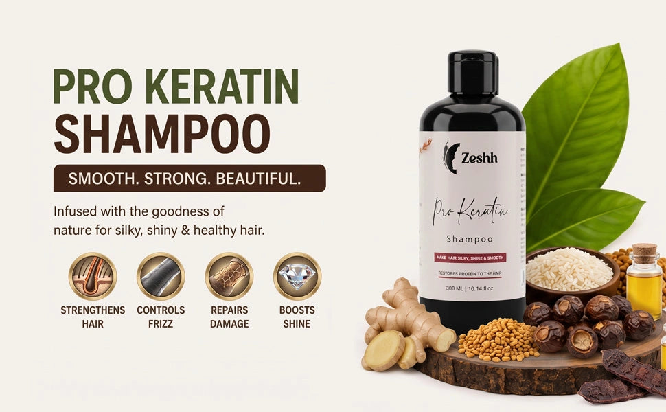 Zeshh Pro Keratin Shampoo for stronger smoother and healthier looking hair