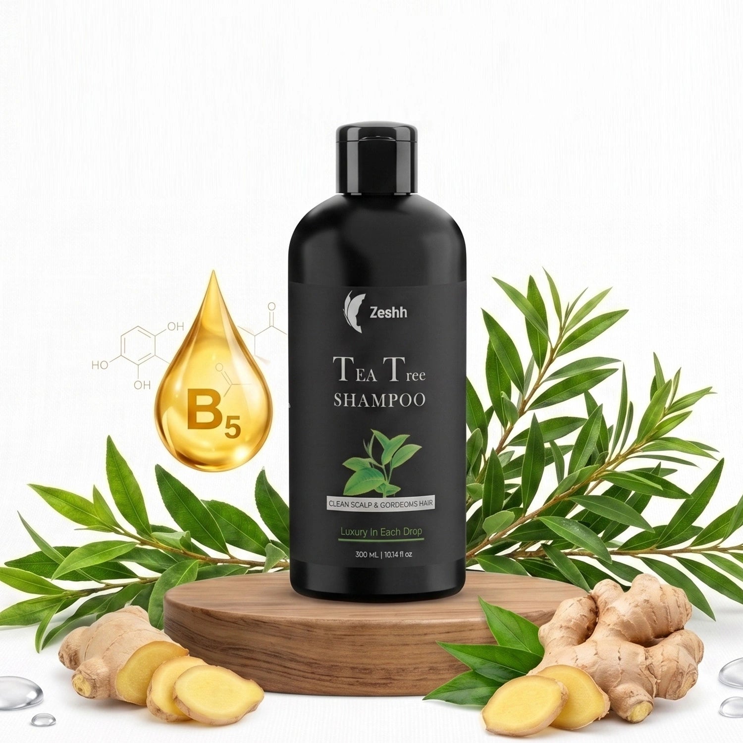 Tea Tree Hair Shampoo for Men & Women | Anti-Dandruff Shampoo with Tea Tree Oil | Scalp Detox, Controls Flakes & Soothes Itchy Scalp | Deep Cleansing & Refreshing Hair Care for All Hair Types | Sulfate-Free