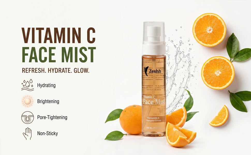 Zeshh Vitamin C Face Mist hydrating and brightening formula with non-sticky finish