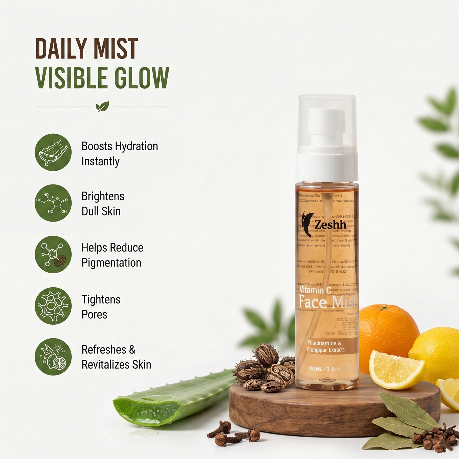 Vitamin C Face Mist for Men & Women | Hydrating & Brightening Face Mist with Vitamin C, Aloe Vera, Orange & Lemon Extracts | Anti-Pigmentation & Pore-Tightening Spray for Glowing Skin | Refreshing Non-Sticky Facial Mist