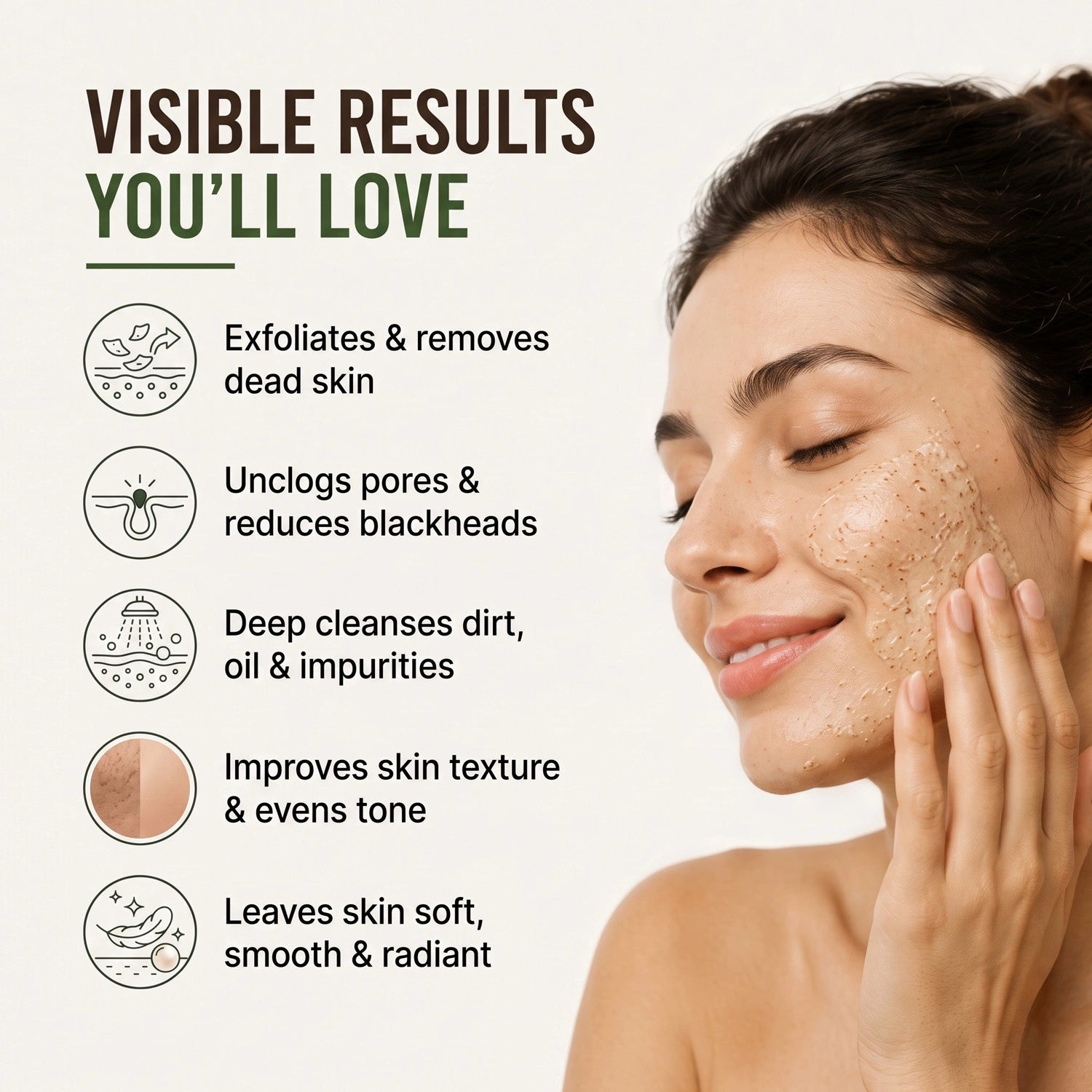 Exfoliating Walnut Scrub for Men & Women | Deep Cleansing Face & Body Scrub with Walnut Shell, Menthol, Vitamin E & Almond Oil | Removes Dead Skin, Unclogs Pores & Reveals Smooth, Glowing Skin