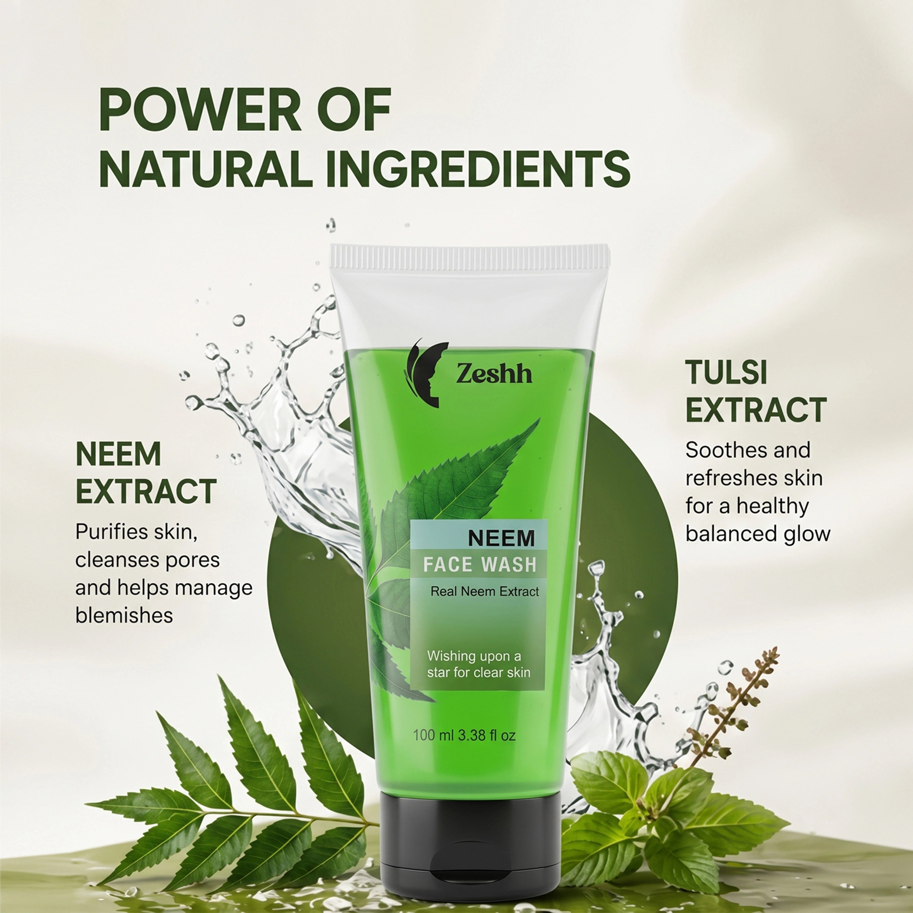 Zeshh Neem Face Wash | Real Neem Extract for Clear, Healthy Skin – 100ml