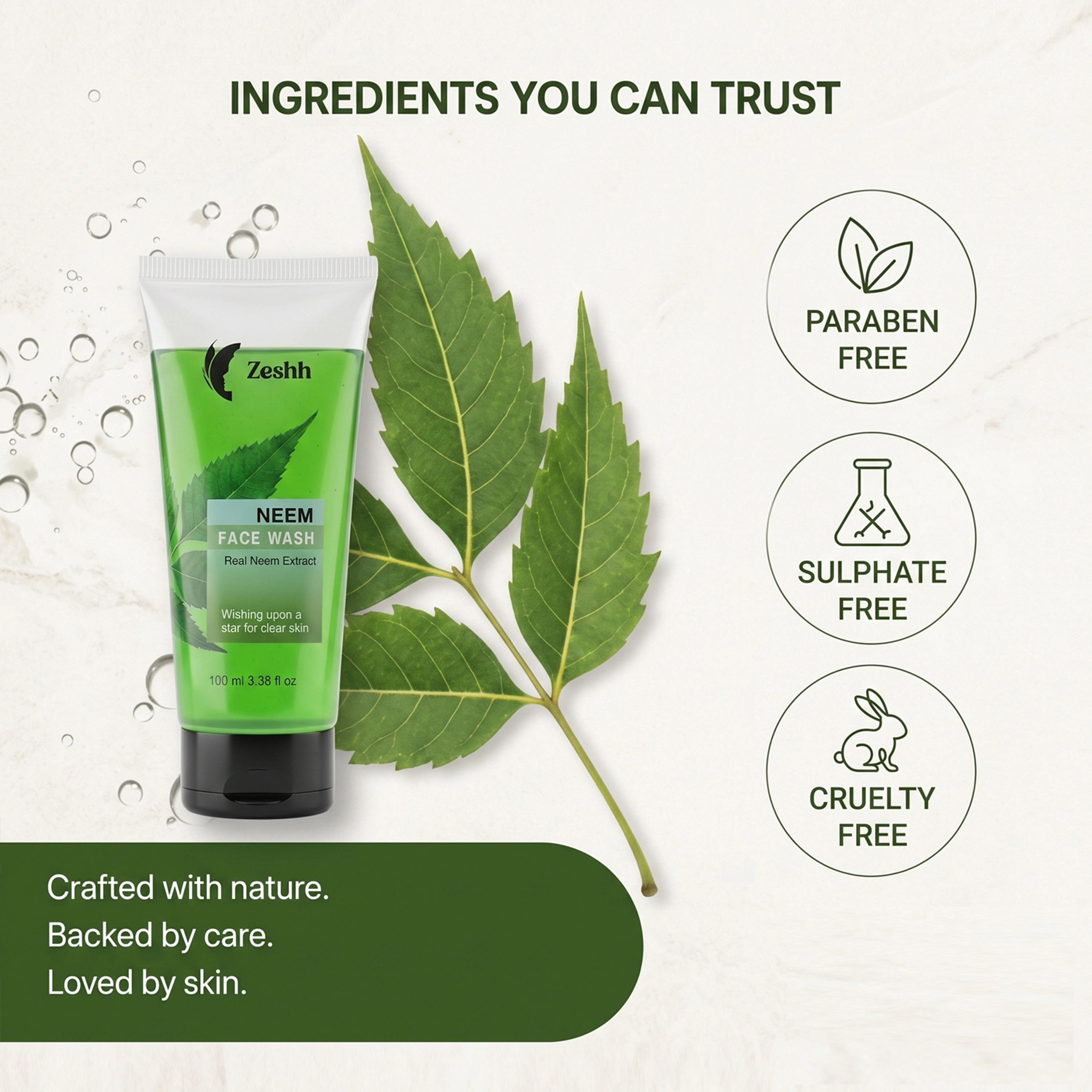 Zeshh Neem Face Wash | Real Neem Extract for Clear, Healthy Skin – 100ml